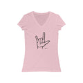 I Love You Sign Language Short Sleeve V-Neck Tee