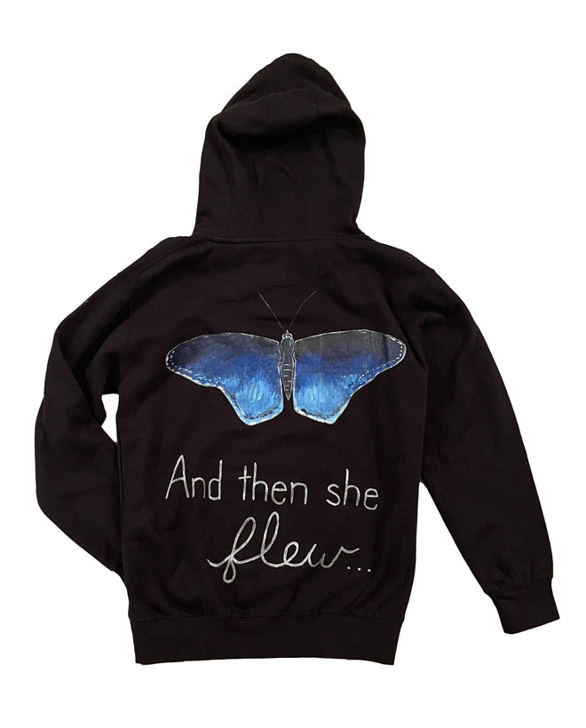 And Then She Flew Butterfly Premium Hoodie - altruesm