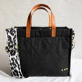 Black Quilted Canvas Crossbody Tote - altruesm