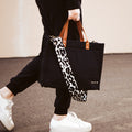 Black Quilted Canvas Crossbody Tote - altruesm
