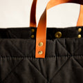 Black Quilted Canvas Crossbody Tote - altruesm