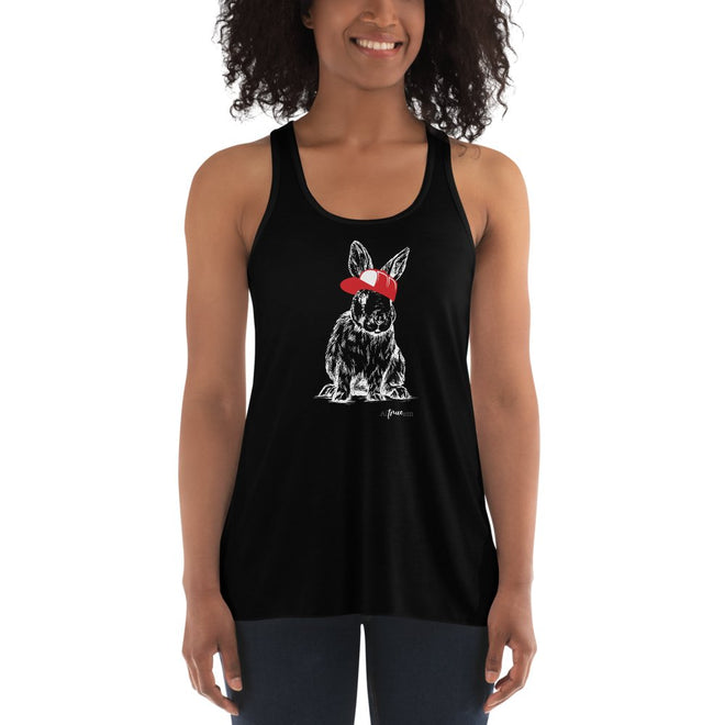 Hip Hop Bunny Flowy Racerback Tank - altruesm