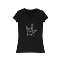 I Love You Sign Language Short Sleeve V - Neck Tee - altruesm