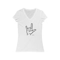 I Love You Sign Language Short Sleeve V - Neck Tee - altruesm