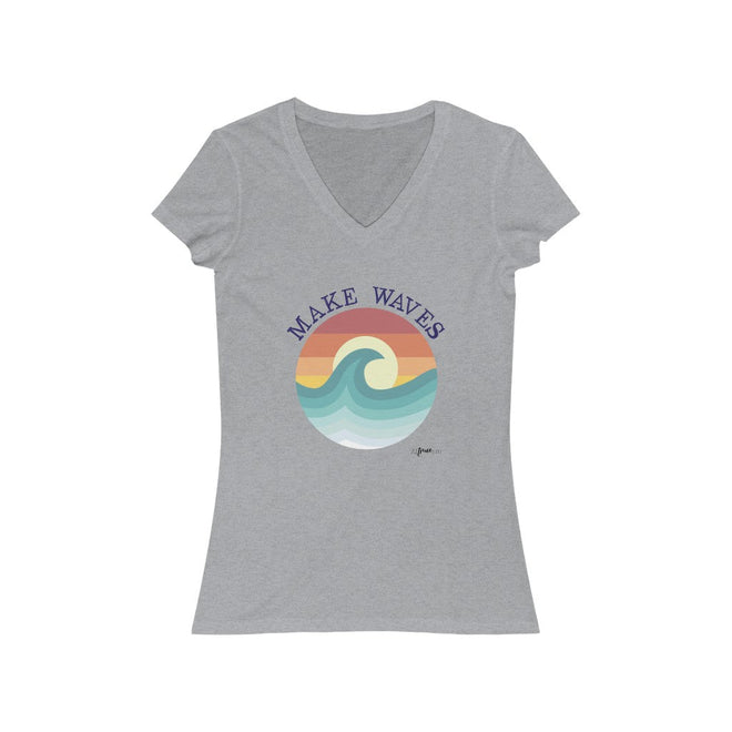 Make Waves Short Sleeve V - Neck Tee - altruesm
