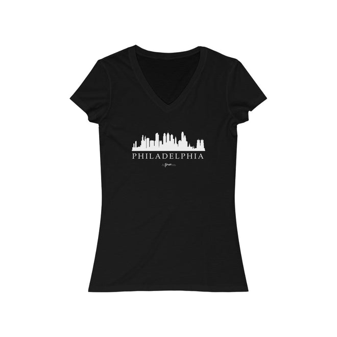 Philly Skyline Short Sleeve V - Neck Tee - altruesm