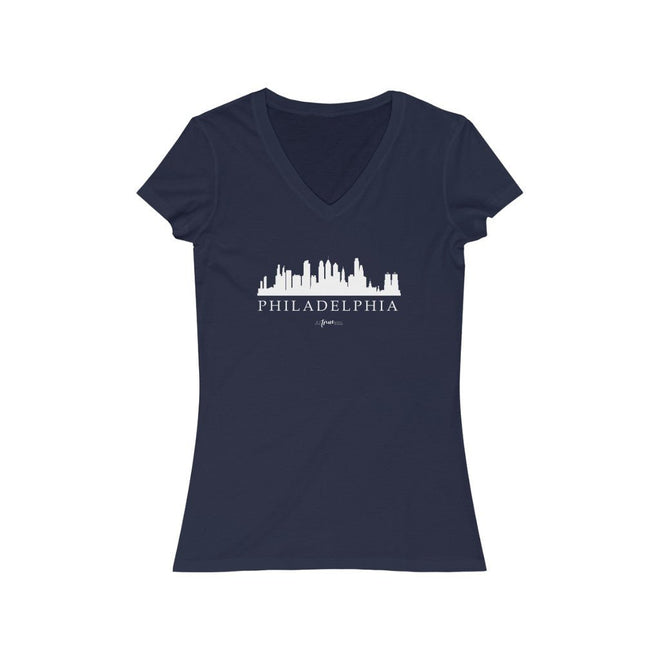 Philly Skyline Short Sleeve V - Neck Tee - altruesm