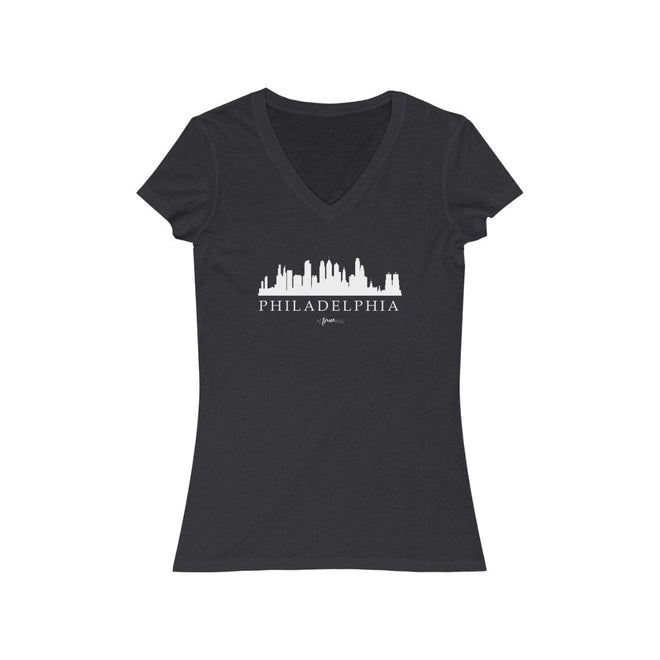 Philly Skyline Short Sleeve V - Neck Tee - altruesm