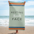 Resting Beach Face Beach Towel - altruesm