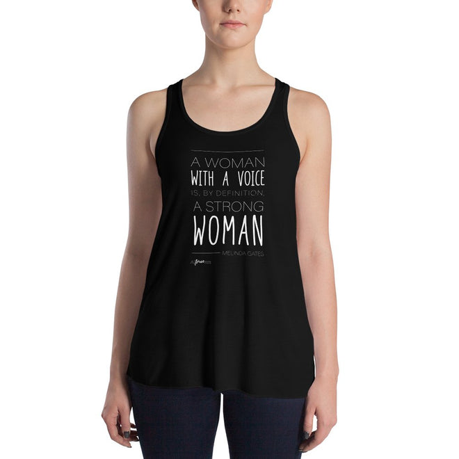 Woman with a Voice Flowy Racerback Tank - altruesm
