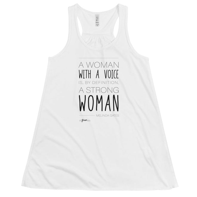 Woman with a Voice Flowy Racerback Tank - altruesm