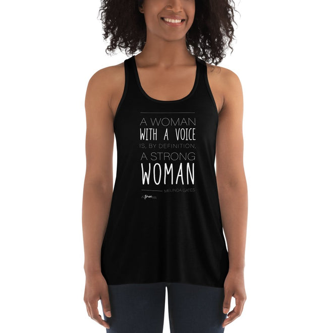 Woman with a Voice Flowy Racerback Tank - altruesm