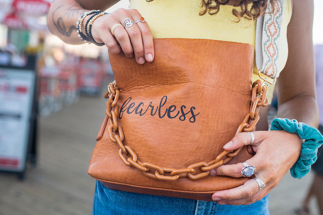 Fearless Custom Hand-Painted Peekaboo Bag