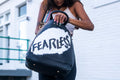 Fearless Custom Hand-Painted Black Tote Bag
