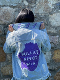 Domestic Violence Awareness Bullies Never Win Jean Jacket