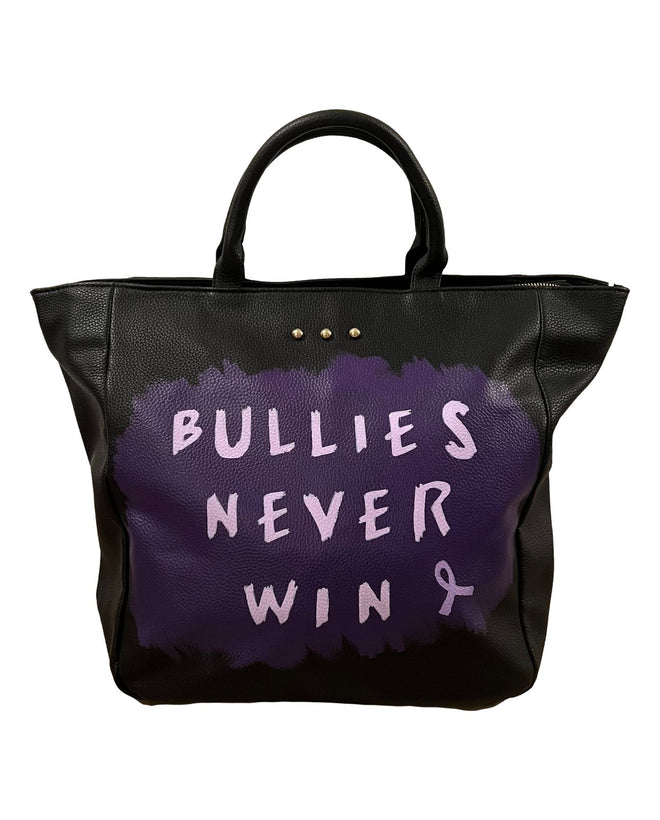 Domestic Violence Awareness Bullies Never Win Tote Bag