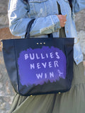Domestic Violence Awareness Bullies Never Win Tote Bag