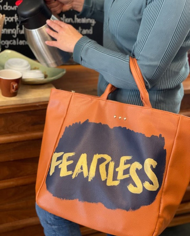 Fearless Brown Tote Bag
