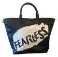Fearless Custom Hand-Painted Black Tote Bag