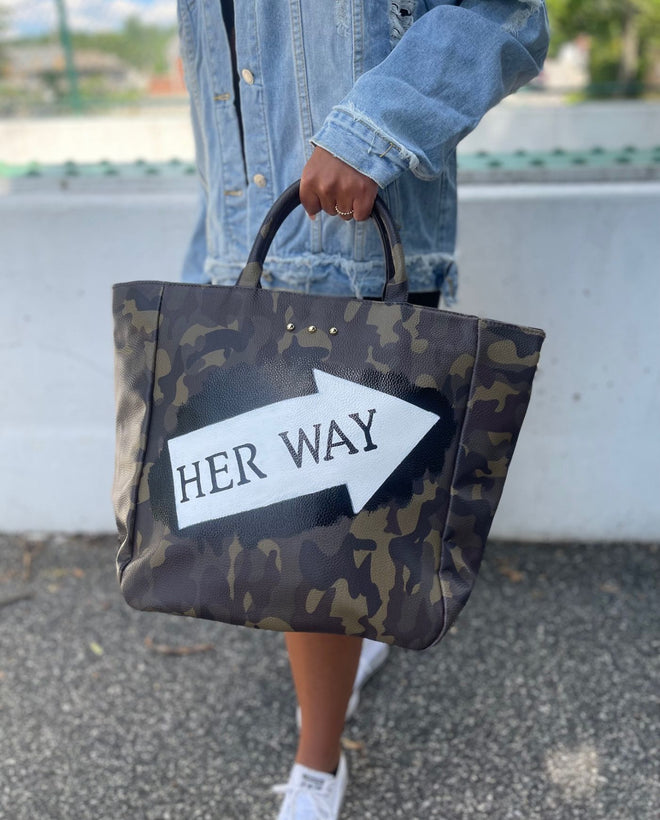 Her Way Custom Hand-Painted Tote Bag