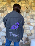 Domestic Violence Awareness  Butterfly Jean Jacket