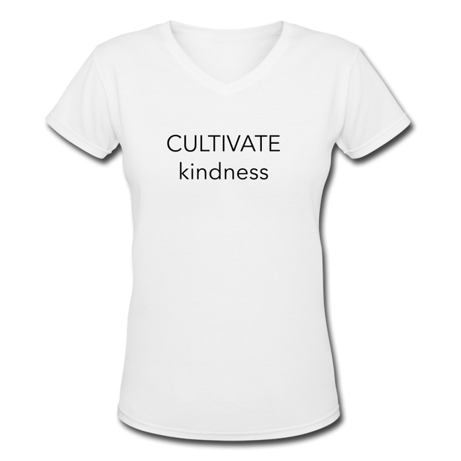Cultivate Kindness Women's V-Neck T-Shirt - white