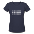 Kindness Women's V-Neck T-Shirt - navy