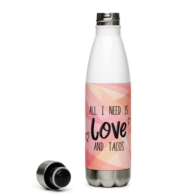 Love and Tacos Stainless Steel Water Bottle