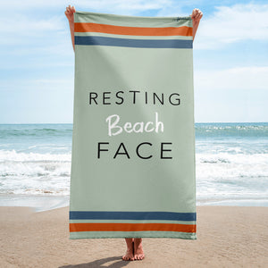 Resting Beach Face Beach Towel